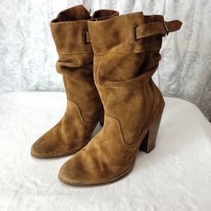 Zodiac Pandell USA brown  suede ankle buckle slouch boot size 8.5